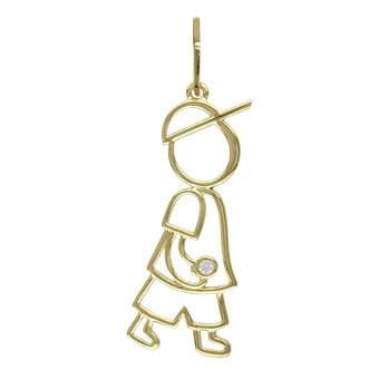 21230 Boy Gold Layered Pendant