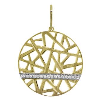21446 Gold Layered Pendant CZs