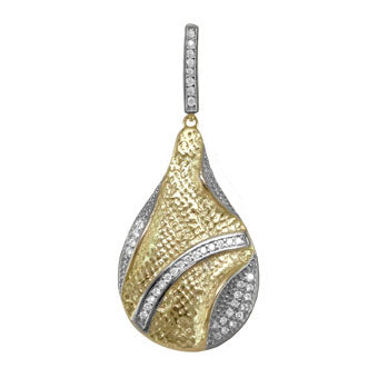 21573 2 tones Gold Layered Pendant Czs