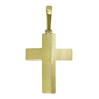 22178 Cross Brush Gold Layered Pendant