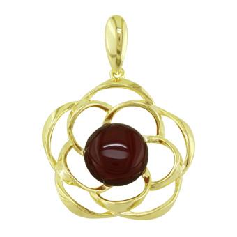 22524 Natural Stone Gold Layered Pendant