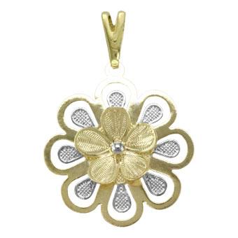 27328 2 Tones Gold Layered Pendant