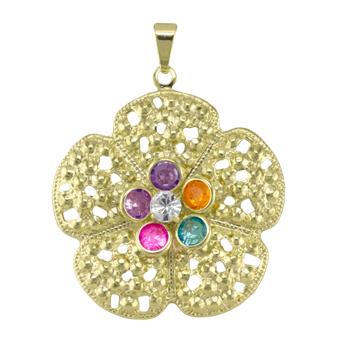 27410 Cristal Gold Layered Pendant