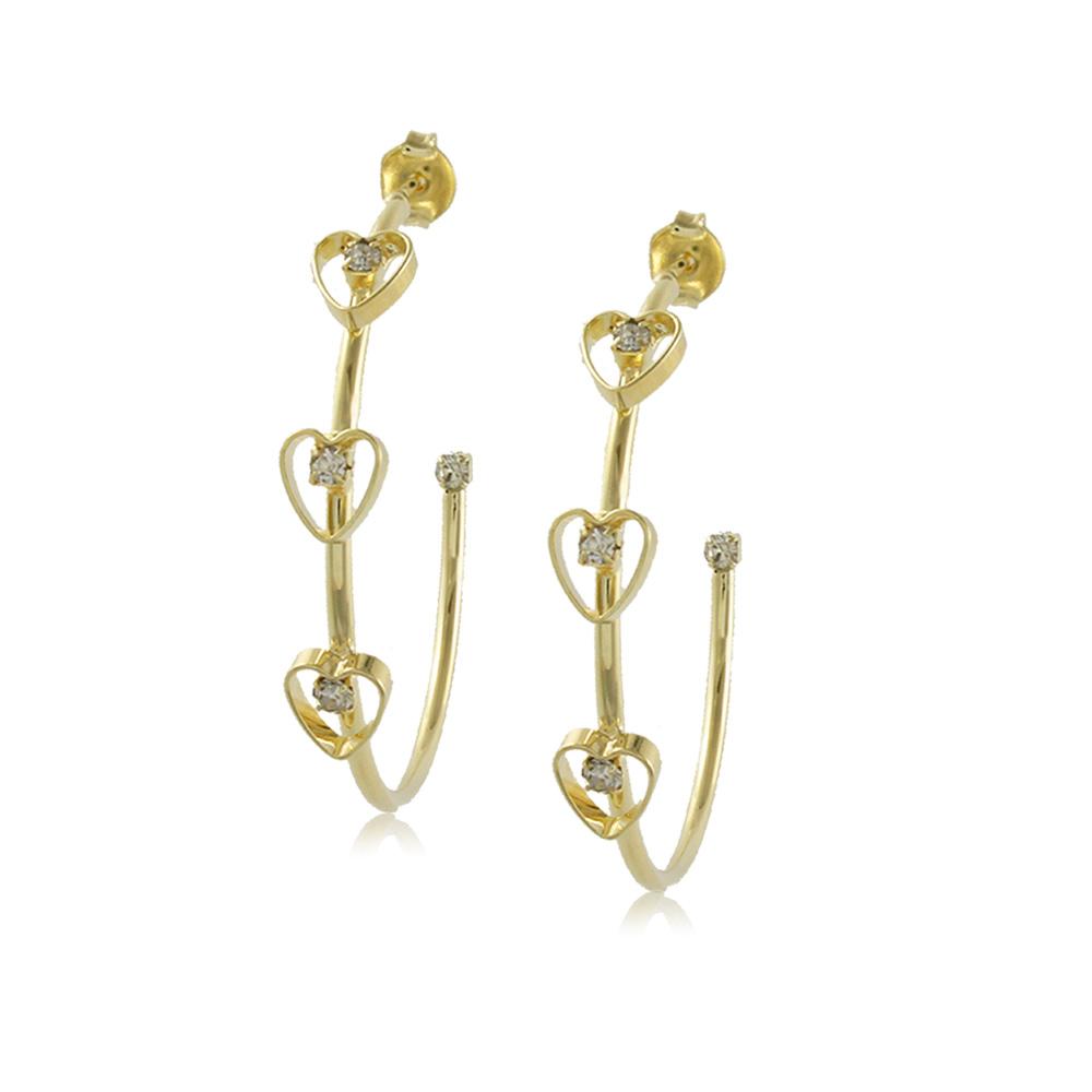 10203R 18K Gold Layered Hoop Earring