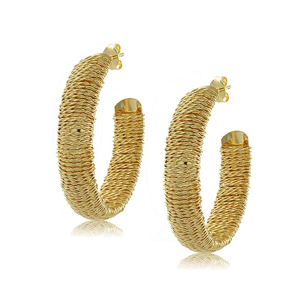 10748R 18K Gold Layered Hoop Earring