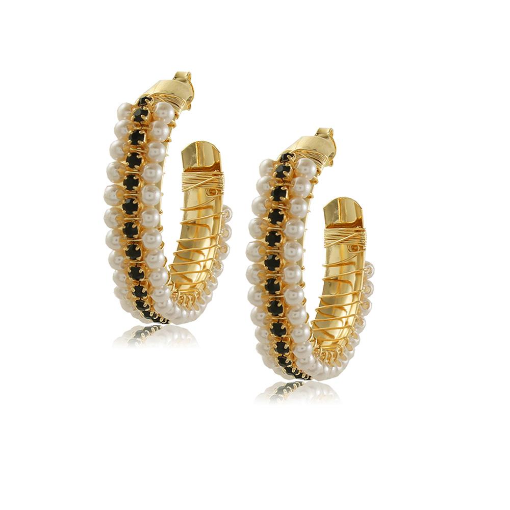 10758R 18K Gold Layered Hoop Earring