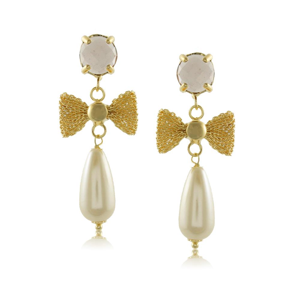10999R 18K Gold Layered Earring Gray