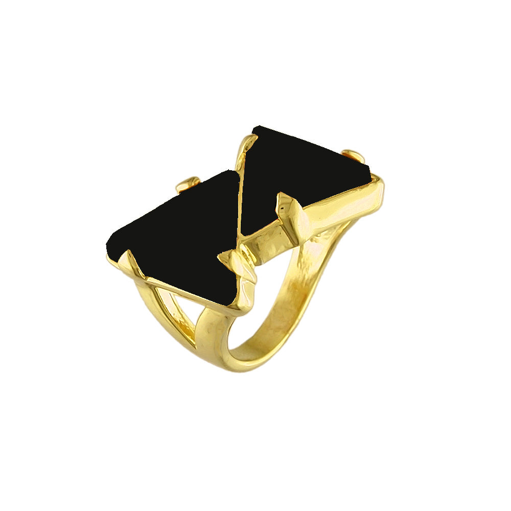 12080 18K Gold Layered Nat Stone Ring