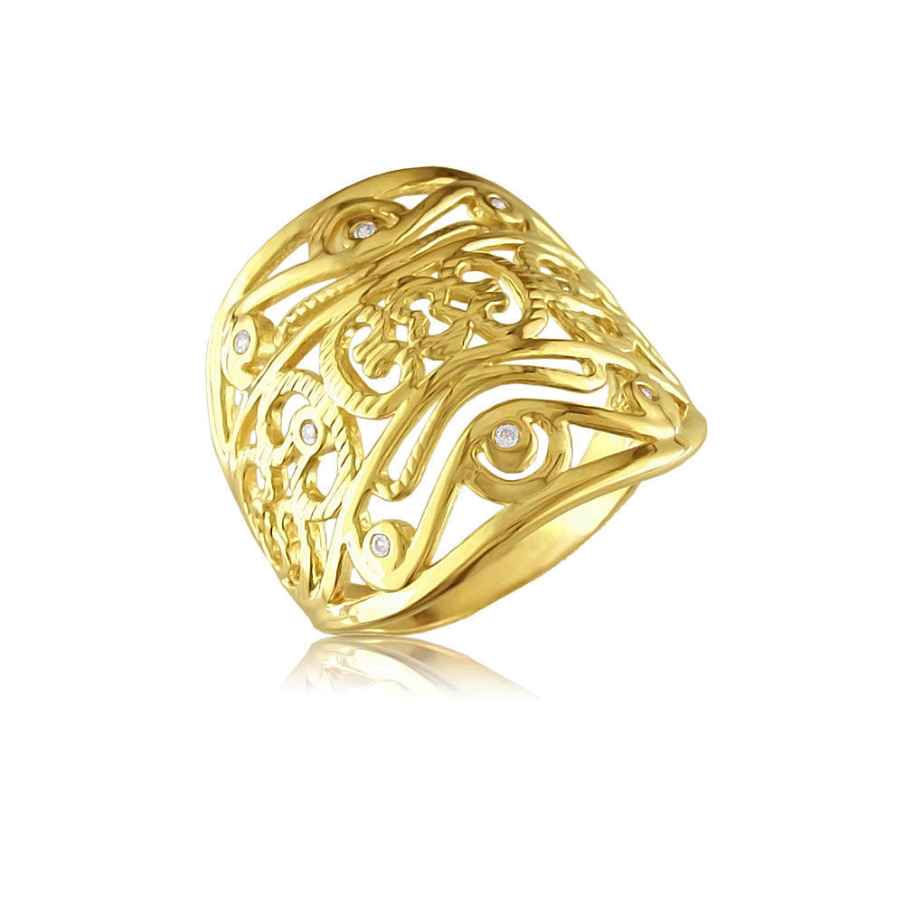 12270 18K Gold Layered CZ Ring