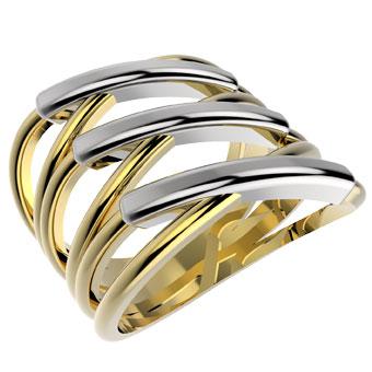 12352 18K Gold Layered 2 Tone Ring