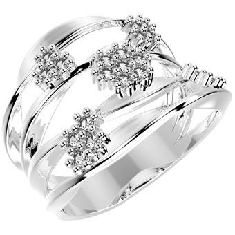 13363P CZ 925 Silver Women's Ring