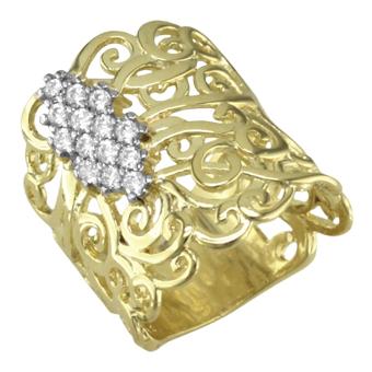 13376 18K Gold Layered CZ Ring