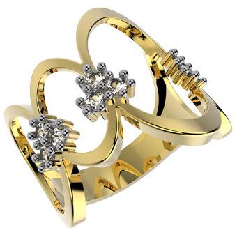 13771 18K Gold Layered CZ Ring