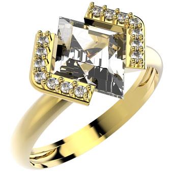 13858 18K Gold Layered CZ Women's Ring
