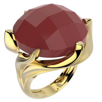 14010 18K Gold Layered Natural Stone Ring