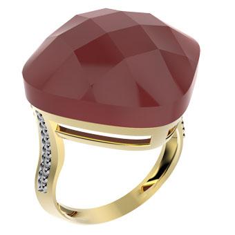 14089 18K Gold Layered Natural Stone Ring