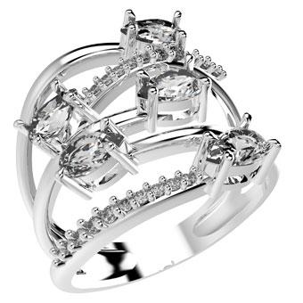 14132P CZ 925 Silver Women's Ring