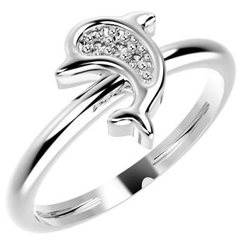 19049P CZ 925 Silver Kid's Ring