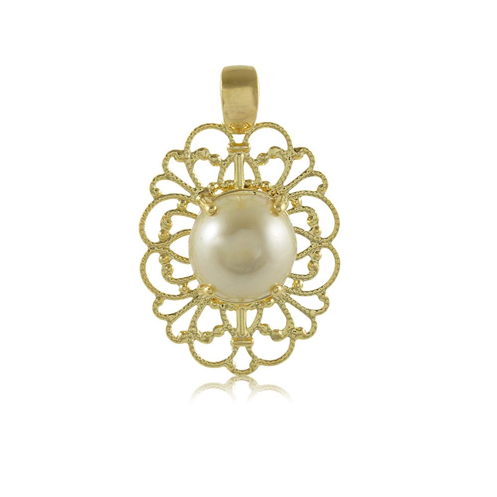 20066R 18K Gold Layered Pendant Pearl