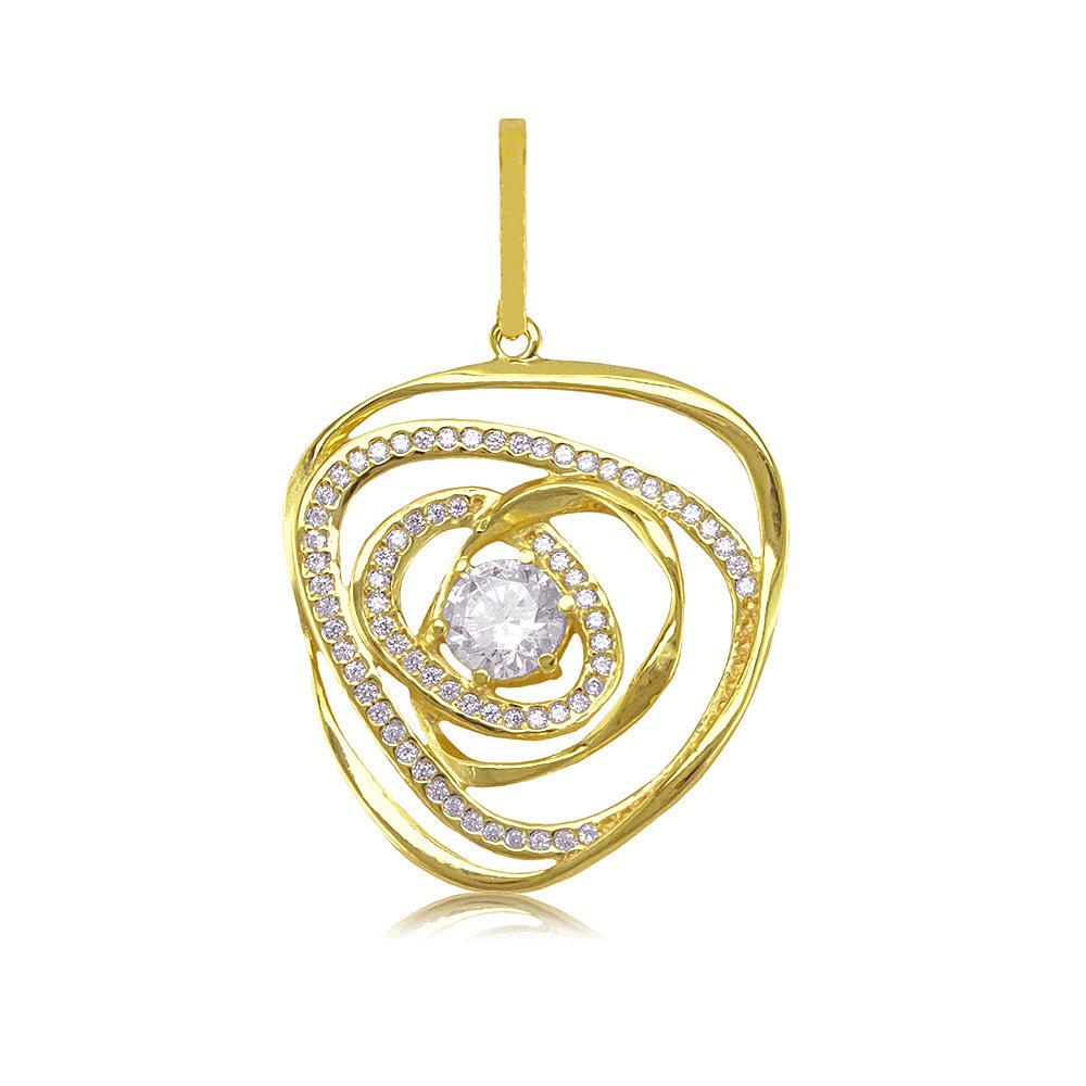 21761 18K Gold Layered CZ Pendant