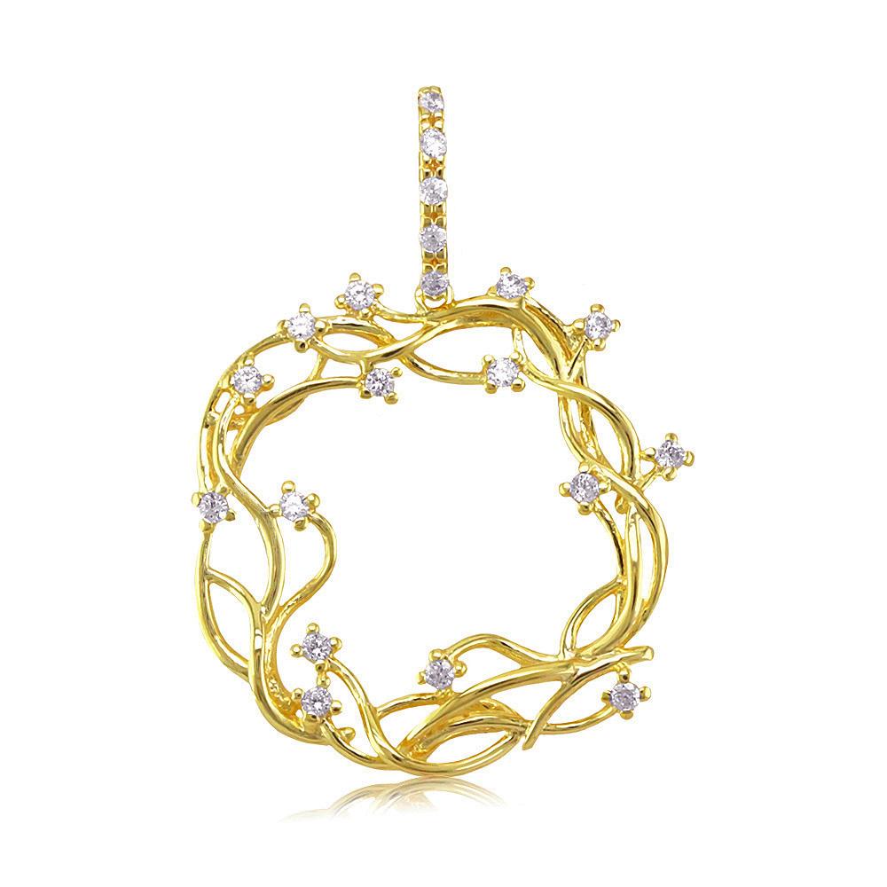 21820 18K Gold Layered CZ Pendant