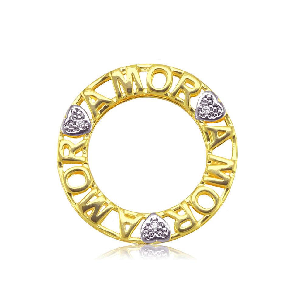 22039 18K Gold Layered CZ Pendant