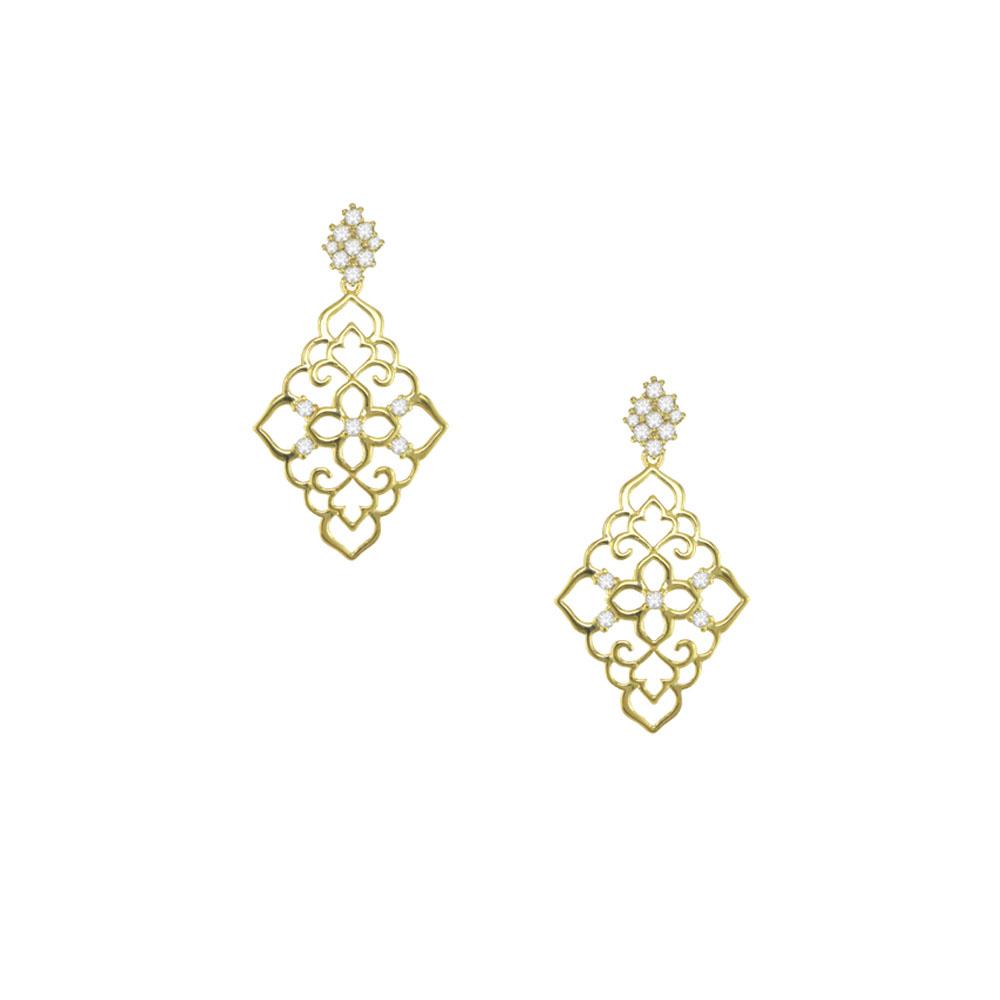 31262 18K Gold Layered CZ Earring