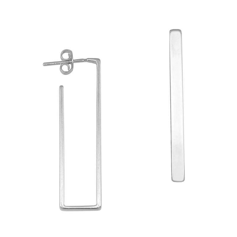 35002B White Gold Layered Hoop Earring