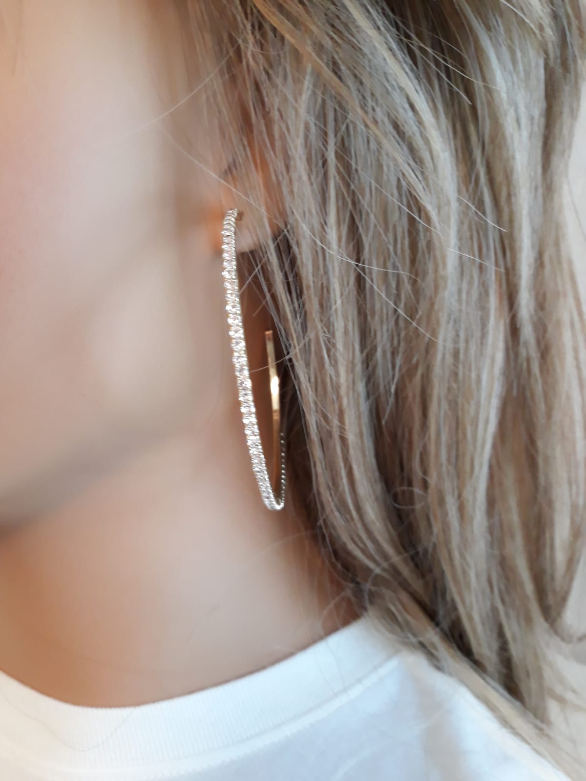 36559 Hoop Earring Crystal diam 65mm/2.6in