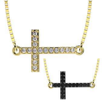 45131 18K Gold Layered Clear CZ Necklace