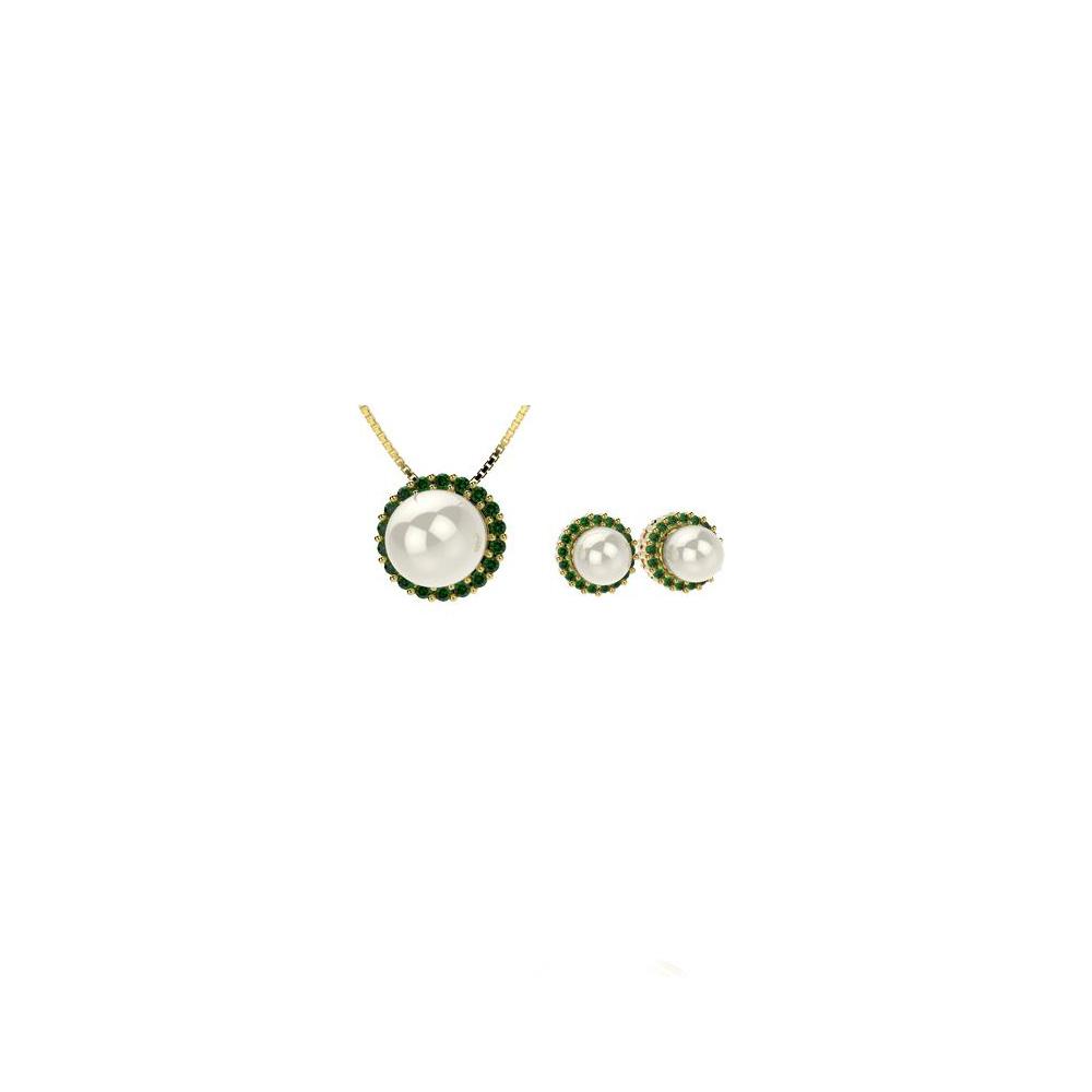 71611 18K Gold Layered CZ Set