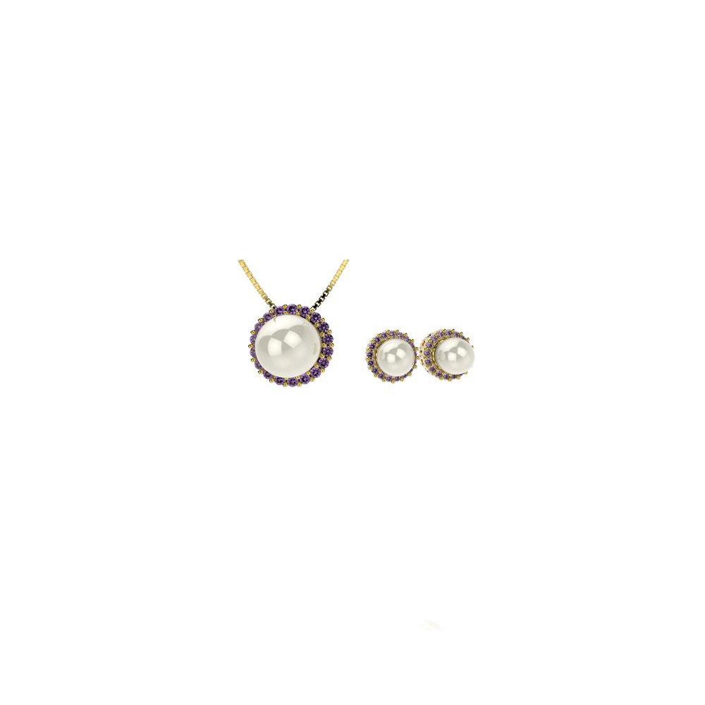 71611 18K Gold Layered CZ Set