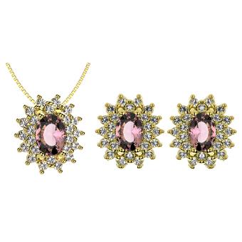 71728 18K Gold Layered CZ Set