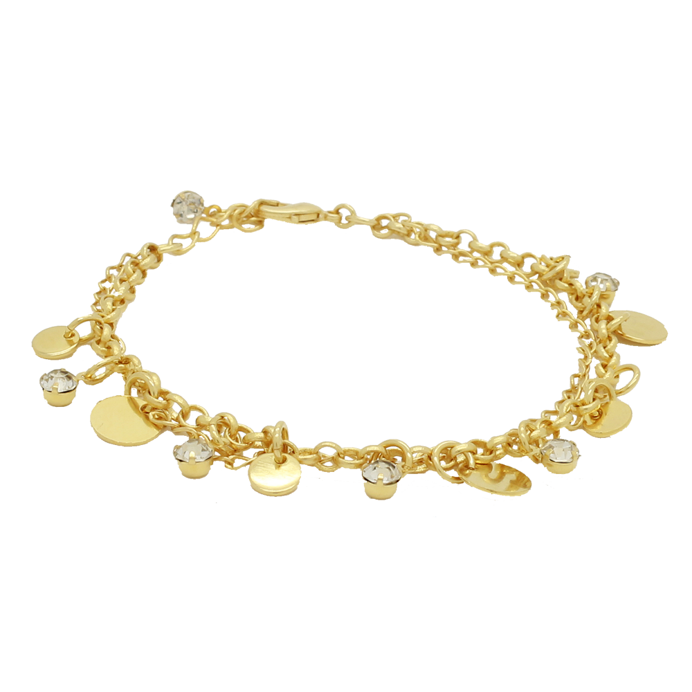 18kt Gold Plated Charms Bracelet. Gold Charm Bracelet.