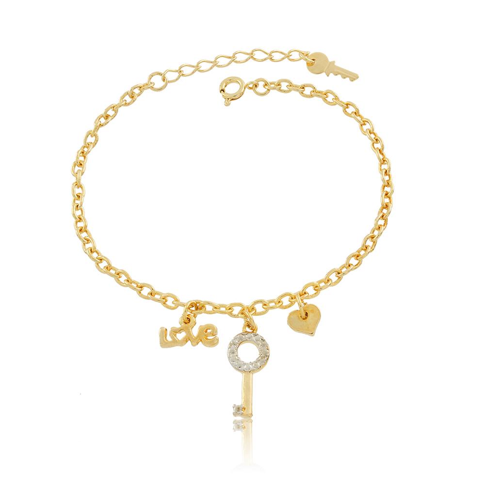 86050 18K Gold Layered Bracelet 18cm/7in