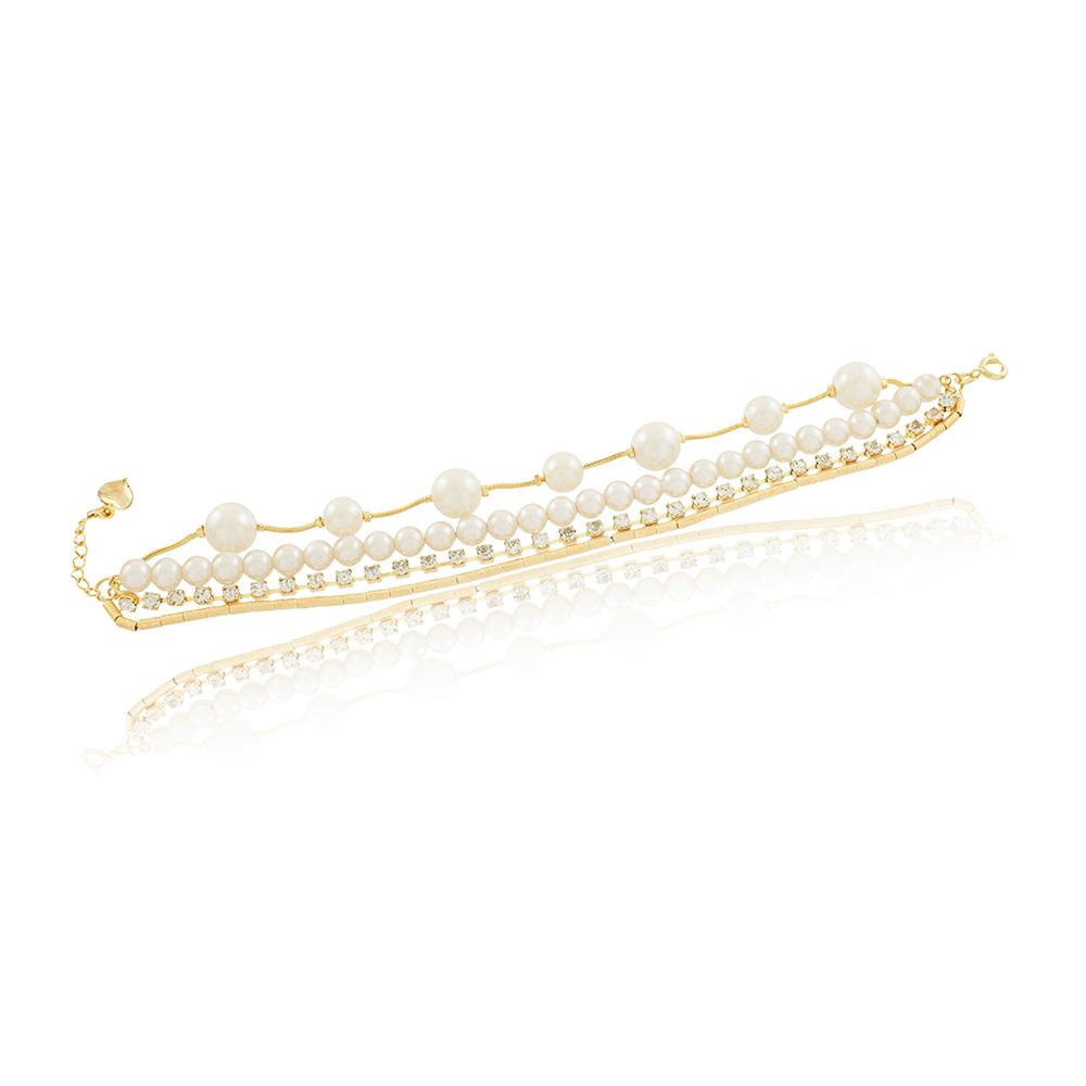 86069 18K Gold Layered Bracelet 18cm/7in