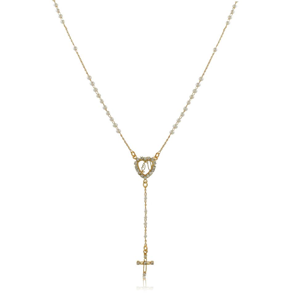 96012 18K Gold Layered Rosary 45cm/18in