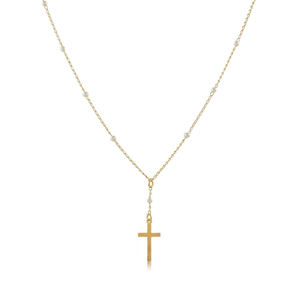 96014 18K Gold Layered Rosary 45cm/18in