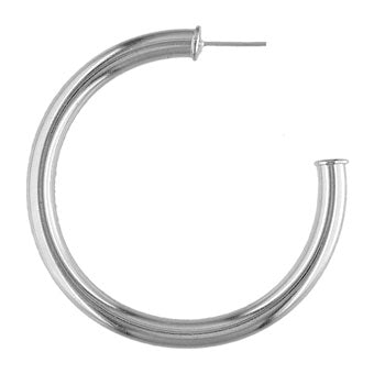 35279B White Gold Layered Hoop Earring