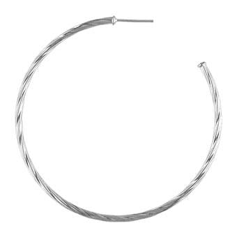 35312B White Gold Layered Hoop Earring 63mm