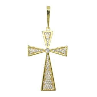 21848 Gold Layered Cross Pendant CZs