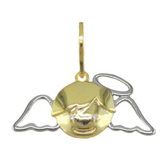 21955 2 tone Angel Gold Layered Pendant