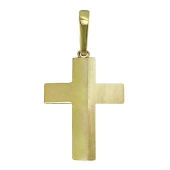 22178 Cross Brush Gold Layered Pendant