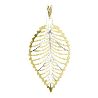 27289 2 tons Leaf Gold Layered Pendant