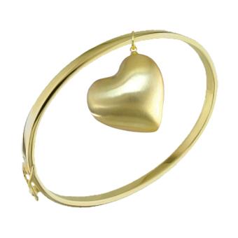 90505  Gold Layered Bangle Heart