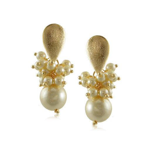10008R 18K Gold Layered Earring Pearl