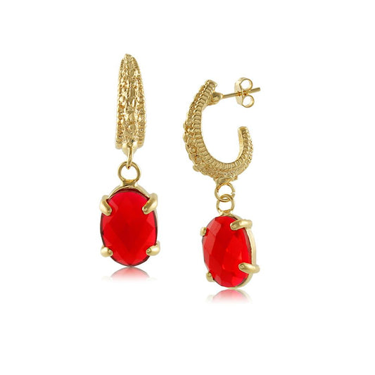 10439R 18K Gold Layered Earring Ruby