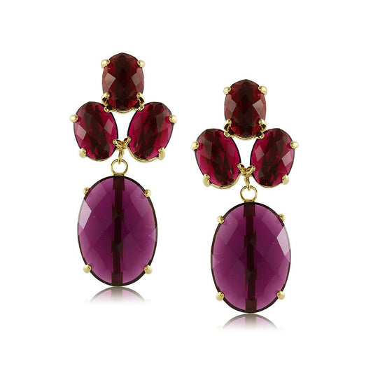 10565R 18K Gold Layered Earring Purple