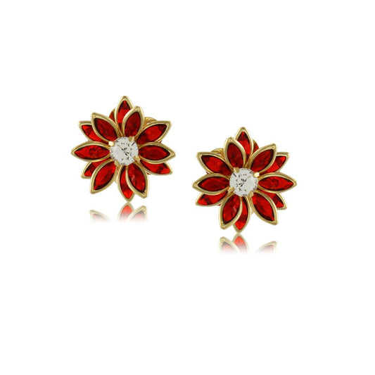 10735R 18K Gold Layered Earring Red