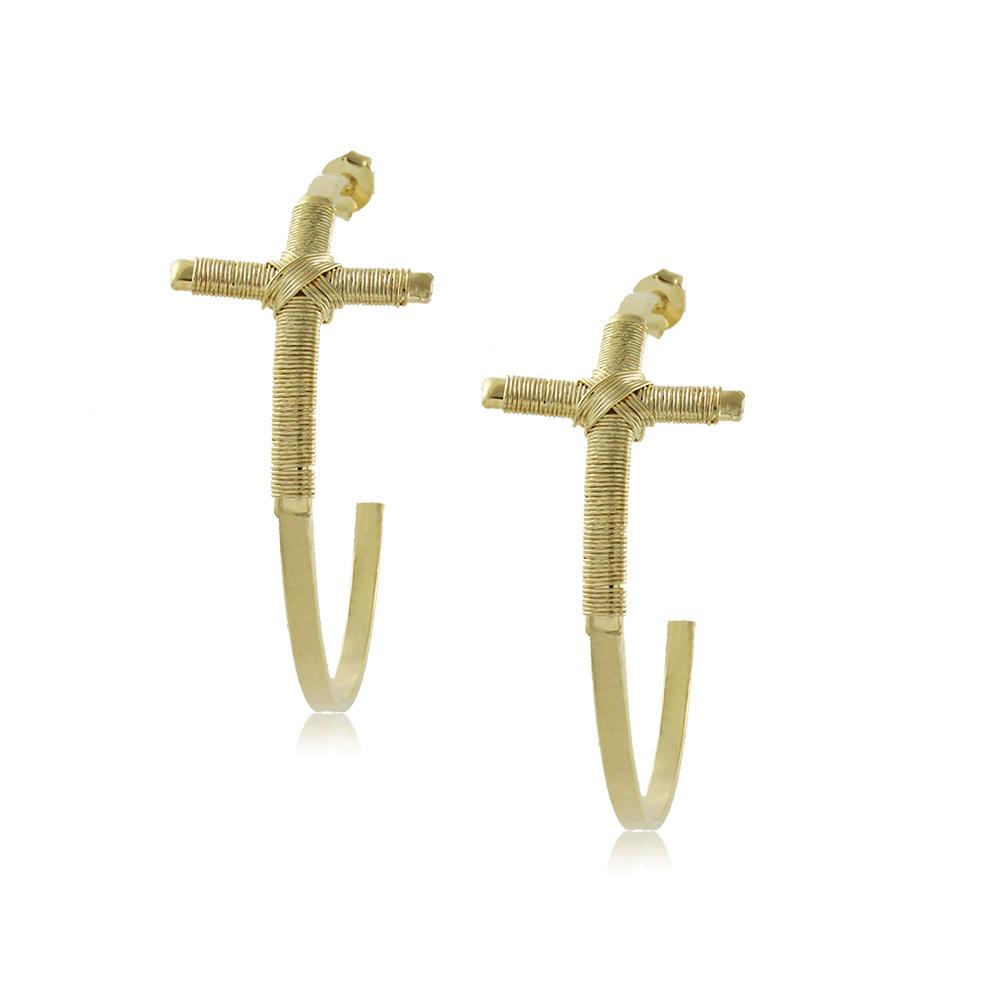 10759R 18K Gold Layered Hoop Earring